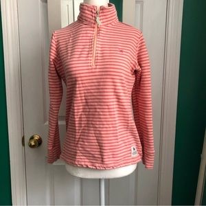 The Black Dog 1/4 Zip Sweatshirt coral/peach skinny stripe XS